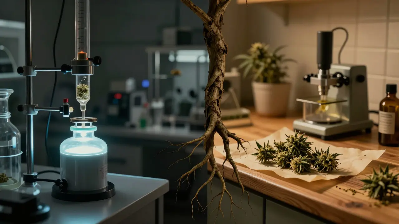 Kontrast: Industrielle Shatter-Herstellung links, natürliche Rosin-Extraktion rechts.