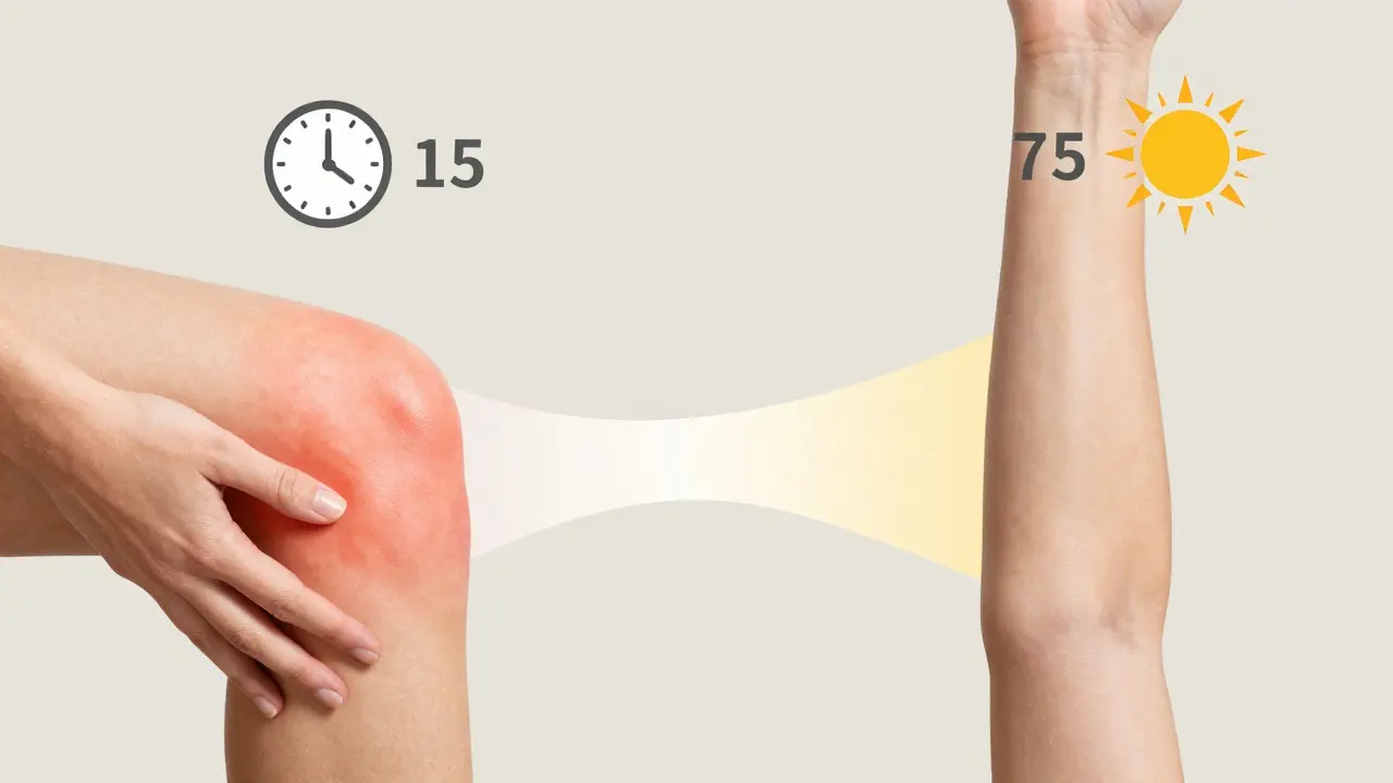 Vergleich der Haut vor und nach einer Woche CBD-Anwendung: von entzündet zu beruhigt.