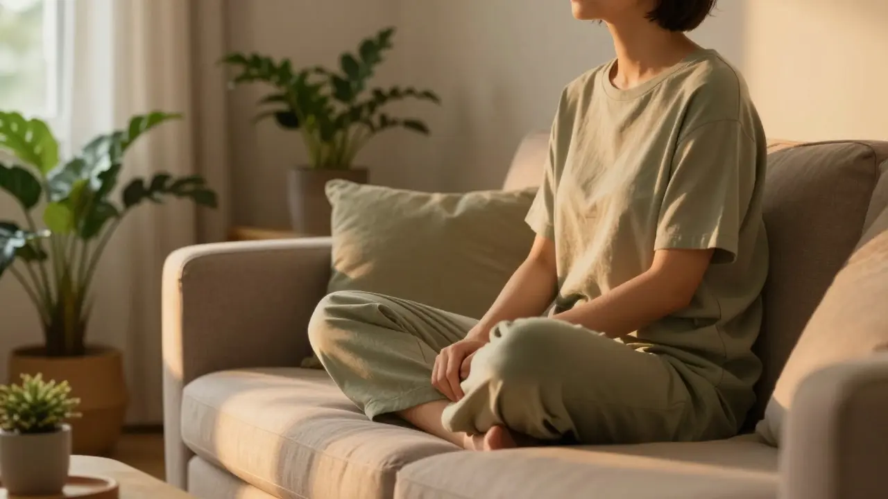 Gemütliche Wellness-Umgebung mit warmem Licht und natürlichen Elementen