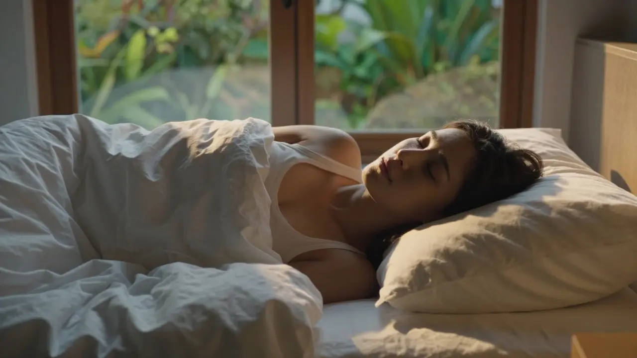 Ruhestimmung nach einer guten Nachtruhe mit Morgensonne im Zimmer.