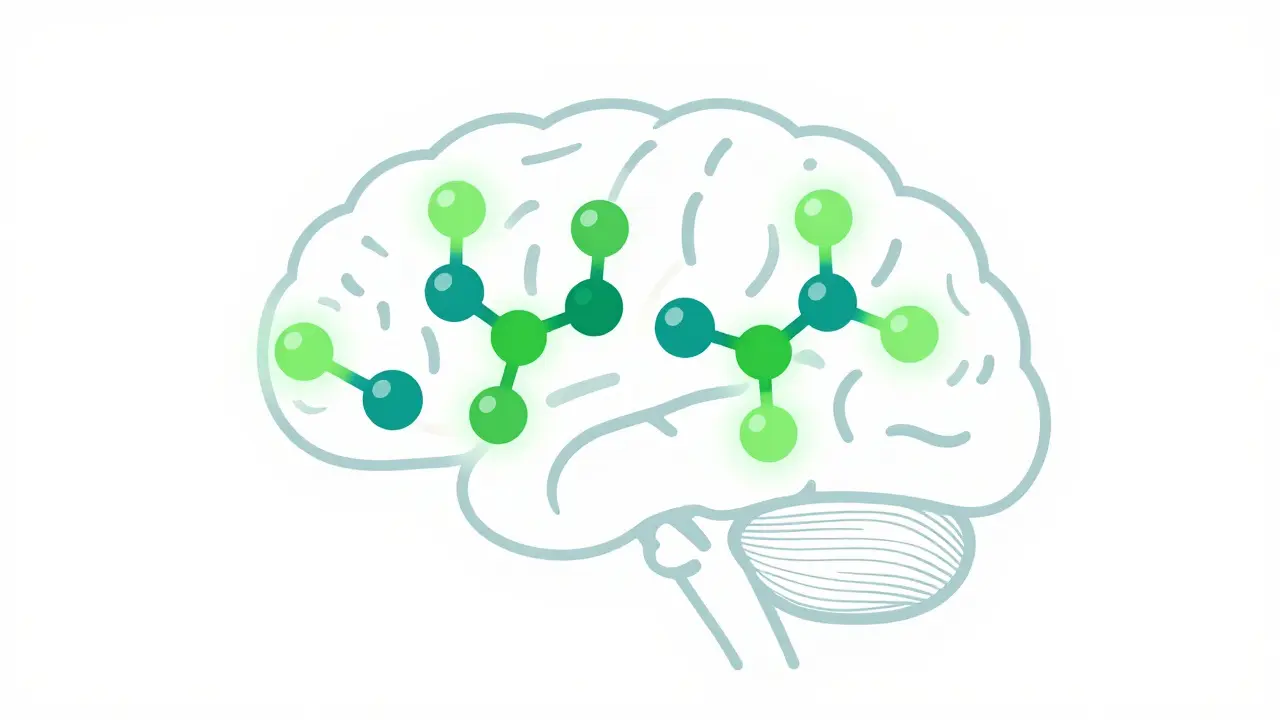 Abstrakte Darstellung von CBD-Molekülen im Endocannabinoid-System