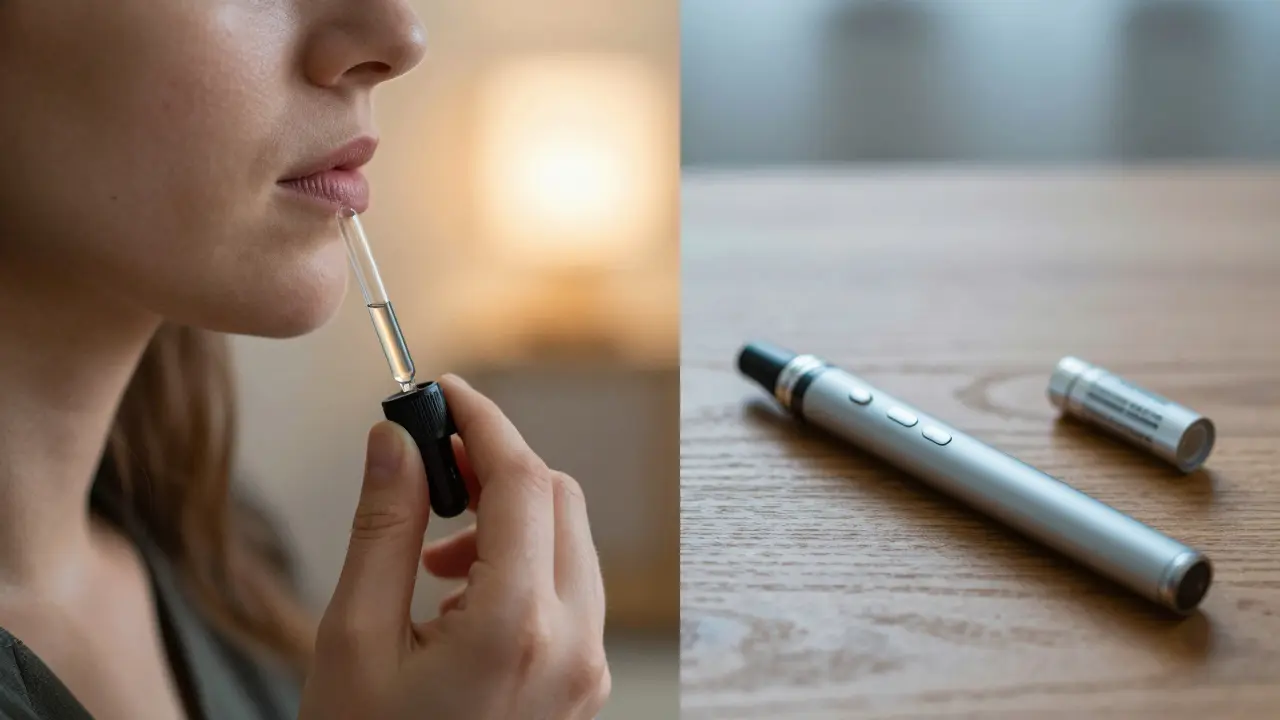 Vergleich von sublingualem Öl und Vaporizer für CBD-Einnahme