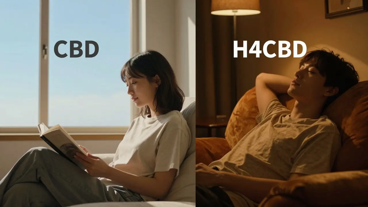 Konzeptioneller Vergleich der Wirkungen von CBD und H4CBD