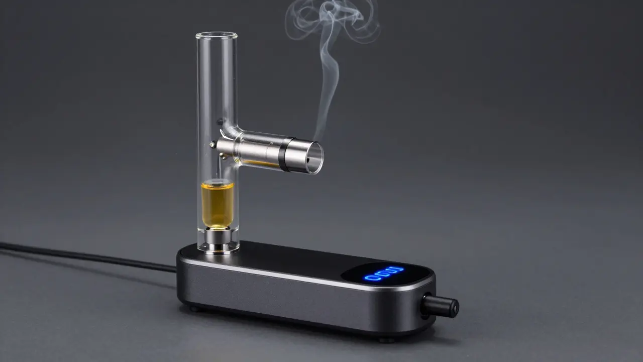 Modernes elektrisches Vaporizer-Gerät mit Dampfentwicklung für CBD-Konzentrate