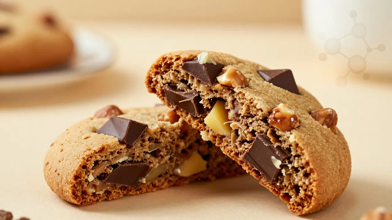 Nahaufnahme eines hochwertigen CBD-Cookies mit Fettanteil für bessere Aufnahme