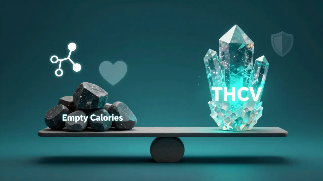 Konzeptionelle Darstellung von Appetitkontrolle durch THCV